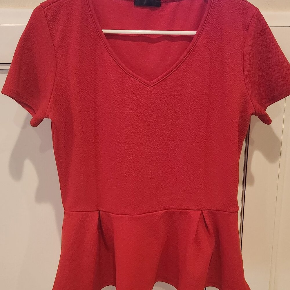 Size Small Red Peplum Top